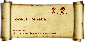 Korell Renáta névjegykártya